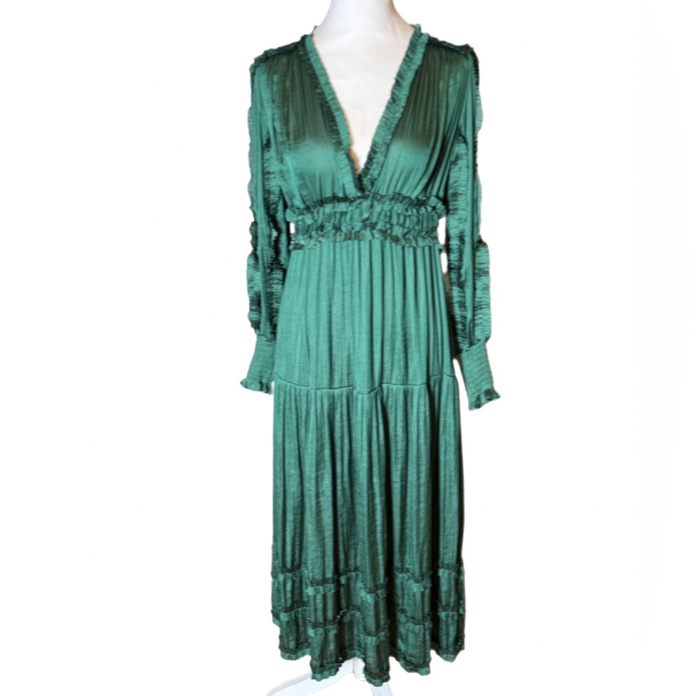 Anthropologie Green Midi Dress